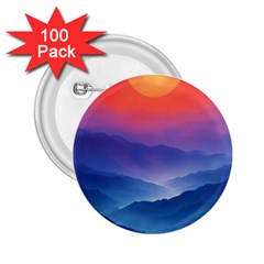 Valley Night Mountains 2 25  Buttons (100 Pack) 