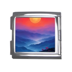 Valley Night Mountains Mega Link Italian Charm (18mm) by Cemarart