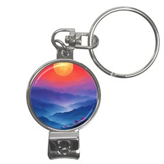 Valley Night Mountains Nail Clippers Key Chain by Cemarart