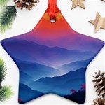 Valley Night Mountains Star Ornament (Two Sides) Back