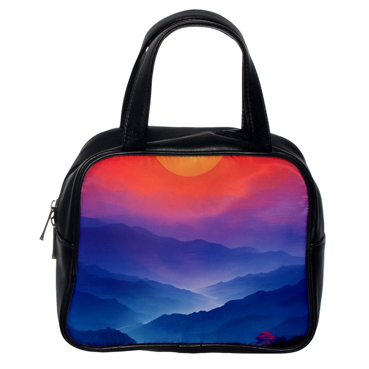 Valley Night Mountains Classic Handbag (One Side)