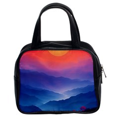 Valley Night Mountains Classic Handbag (two Sides) by Cemarart