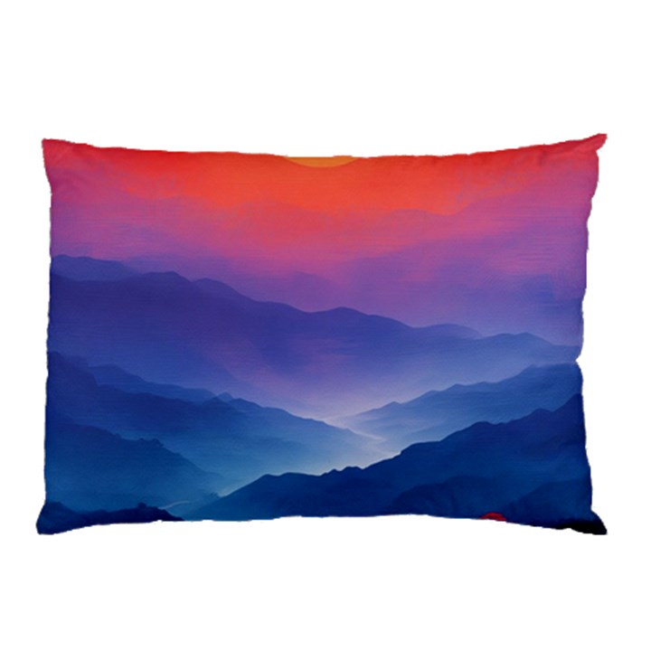 Valley Night Mountains Pillow Case