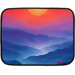 Valley Night Mountains Fleece Blanket (mini)