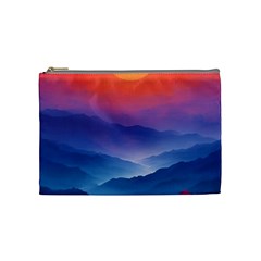 Valley Night Mountains Cosmetic Bag (medium) by Cemarart