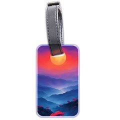 Valley Night Mountains Luggage Tag (two Sides) by Cemarart