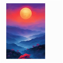 Valley Night Mountains Large Garden Flag (two Sides) by Cemarart