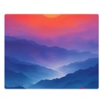 Valley Night Mountains Two Sides Premium Plush Fleece Blanket (Large) 80 x60  Blanket Front