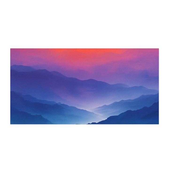 Valley Night Mountains Satin Wrap 35  x 70 