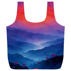 Valley Night Mountains Full Print Recycle Bag (xxl) by Cemarart