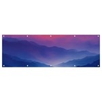 Valley Night Mountains Banner and Sign 12  x 4  Front