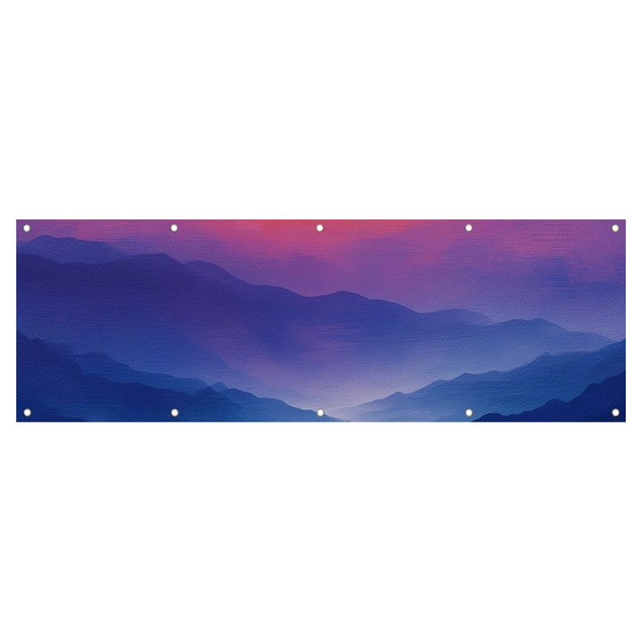 Valley Night Mountains Banner and Sign 12  x 4 