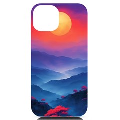 Valley Night Mountains Iphone 14 Black Uv Print Case by Cemarart