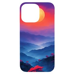 Valley Night Mountains Iphone 14 Pro Max Black Uv Print Case by Cemarart