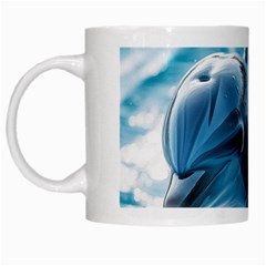 Dolphin Swimming Sea Ocean White Mug by Cemarart