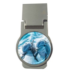 Dolphin Swimming Sea Ocean Money Clips (round)  by Cemarart