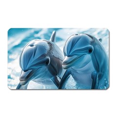 Dolphin Swimming Sea Ocean Magnet (rectangular) by Cemarart