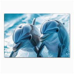 Dolphin Swimming Sea Ocean Postcards 5  X 7  (pkg Of 10) by Cemarart