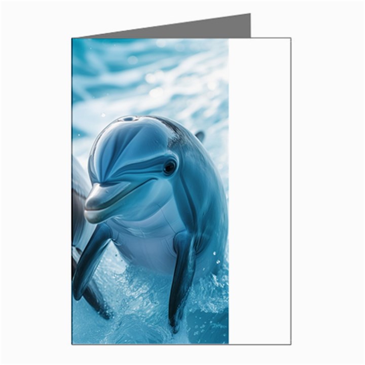 Dolphin Swimming Sea Ocean Greeting Cards (Pkg of 8)