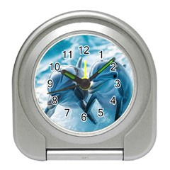 Dolphin Swimming Sea Ocean Travel Alarm Clock by Cemarart