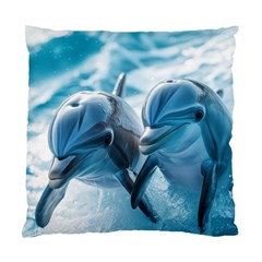 Dolphin Swimming Sea Ocean Standard Cushion Case (one Side) by Cemarart