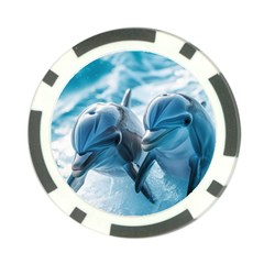 Dolphin Swimming Sea Ocean Poker Chip Card Guard (10 Pack) by Cemarart