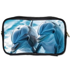 Dolphin Swimming Sea Ocean Toiletries Bag (two Sides) by Cemarart