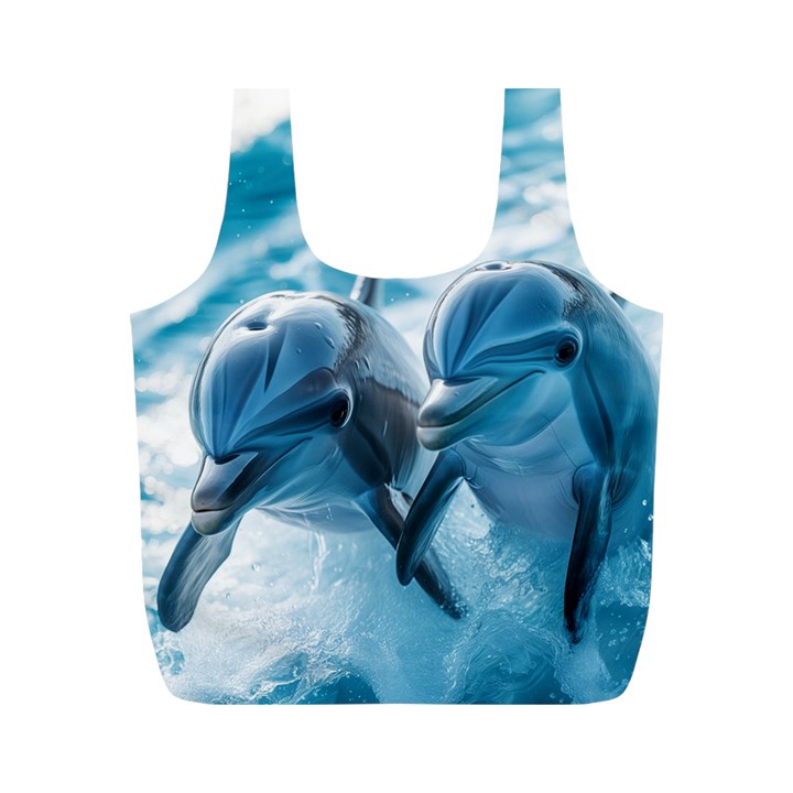 Dolphin Swimming Sea Ocean Full Print Recycle Bag (M)