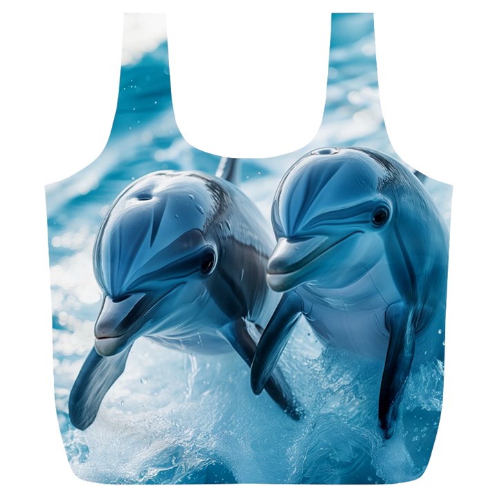 Dolphin Swimming Sea Ocean Full Print Recycle Bag (XL)