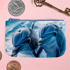 Dolphin Swimming Sea Ocean Large Coin Purse by Cemarart