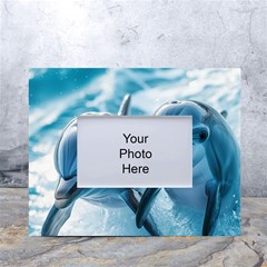 Dolphin Swimming Sea Ocean White Tabletop Photo Frame 4 x6  by Cemarart