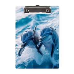 Dolphin Swimming Sea Ocean A5 Acrylic Clipboard by Cemarart