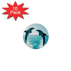 Dolphin Sea Ocean 1  Mini Buttons (10 Pack)  by Cemarart