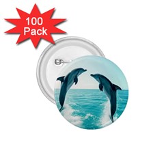 Dolphin Sea Ocean 1 75  Buttons (100 Pack)  by Cemarart