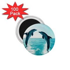 Dolphin Sea Ocean 1 75  Magnets (100 Pack)  by Cemarart