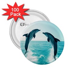 Dolphin Sea Ocean 2 25  Buttons (100 Pack)  by Cemarart