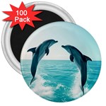 Dolphin Sea Ocean 3  Magnets (100 pack) Front