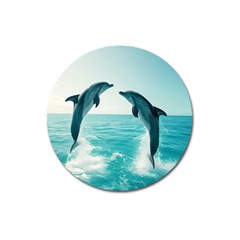 Dolphin Sea Ocean Magnet 3  (round) by Cemarart