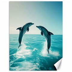 Dolphin Sea Ocean Canvas 18  X 24  by Cemarart