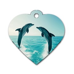 Dolphin Sea Ocean Dog Tag Heart (one Side) by Cemarart