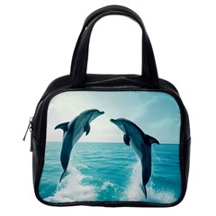 Dolphin Sea Ocean Classic Handbag (one Side) by Cemarart