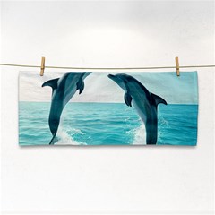 Dolphin Sea Ocean Hand Towel by Cemarart