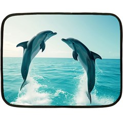 Dolphin Sea Ocean Two Sides Fleece Blanket (mini) by Cemarart