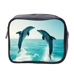 Dolphin Sea Ocean Mini Toiletries Bag (two Sides) by Cemarart