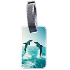 Dolphin Sea Ocean Luggage Tag (two Sides) by Cemarart