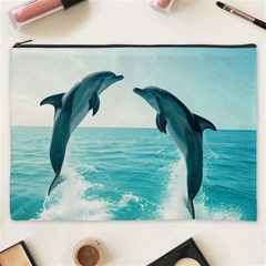 Dolphin Sea Ocean Cosmetic Bag (xxxl) by Cemarart