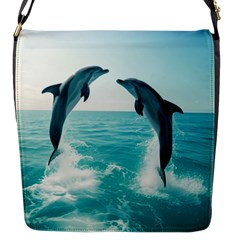 Dolphin Sea Ocean Flap Closure Messenger Bag (s)