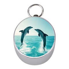 Dolphin Sea Ocean Mini Silver Compasses by Cemarart