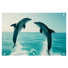 Dolphin Sea Ocean Banner And Sign 6  X 4  by Cemarart