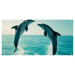 Dolphin Sea Ocean Banner And Sign 8  X 4  by Cemarart